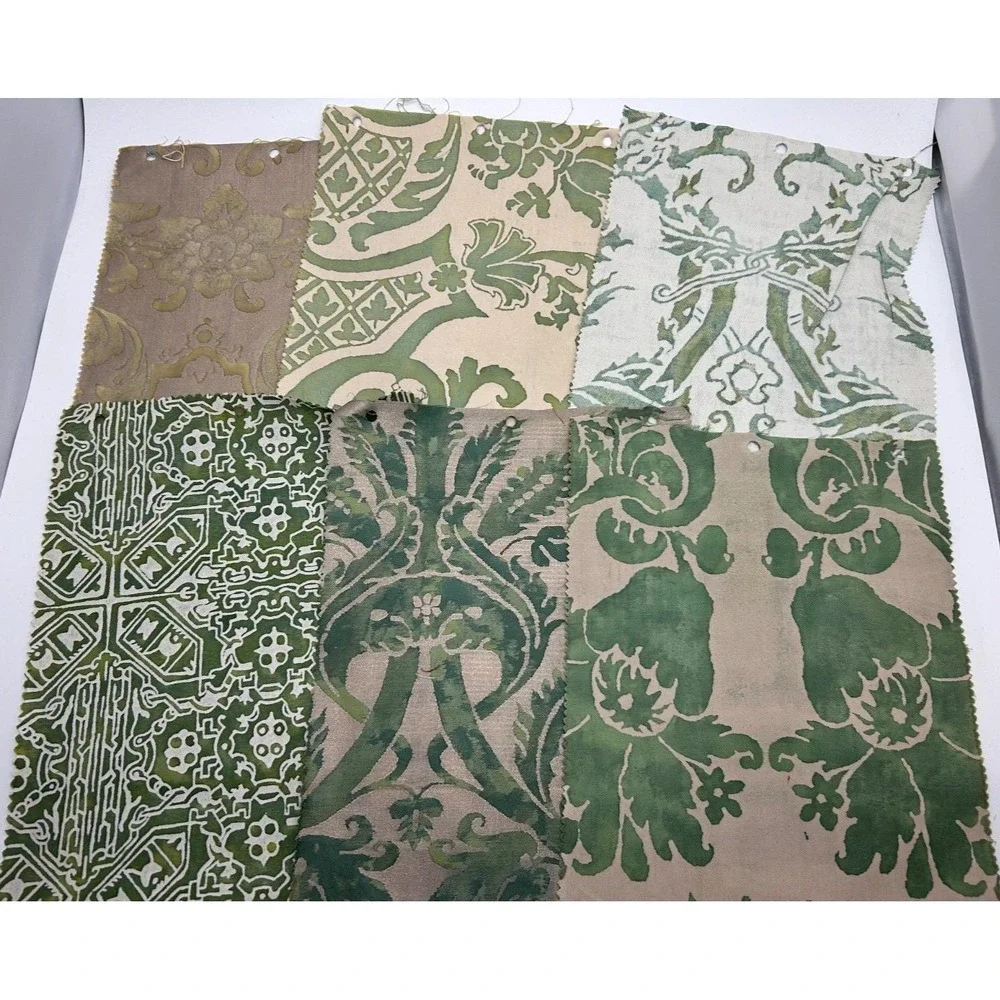 Vtg Six FORTUNY Sample‎ Pieces - Stunning patterns Rare Colors HTF